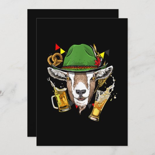 ヤギオクトーバーフェストレデルホセン衣装ギフトドイツ セーブザデート (正面/裏面)