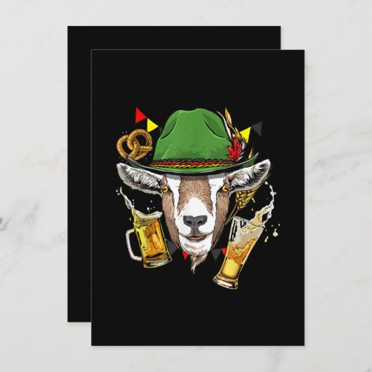 ヤギオクトーバーフェストレデルホセン衣装ギフト 招待状 (正面/裏面)