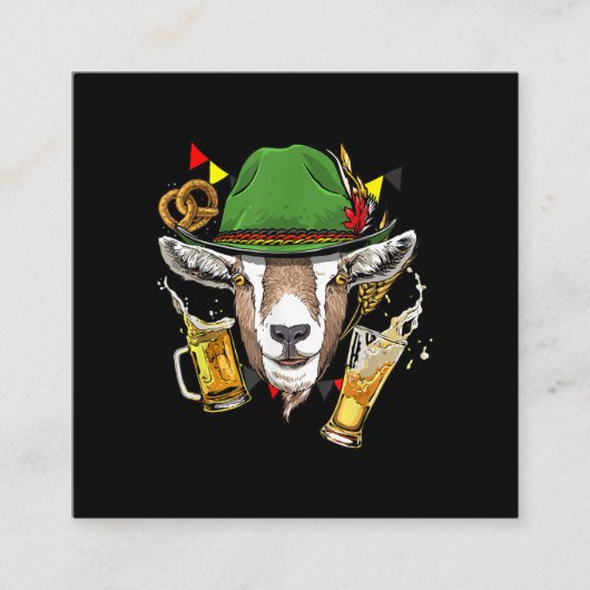 ヤギオクトーバーフェストレデルホーセン衣装ギフト スクエア名刺 (正面)