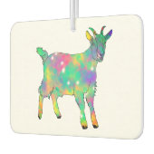 ヤギカラフルおもしろいイラストレーションファンキー動物アート カーエアーフレッシュナー (左)