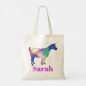 ヤギカラフルかわいい家畜がパーソナライズ トートバッグ (裏面)