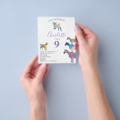 ヤギカラフルのテーマの誕生日パーティー予算 チラシ (手)