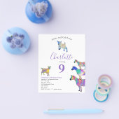 ヤギカラフルのテーマの誕生日パーティー予算 チラシ (シングル)