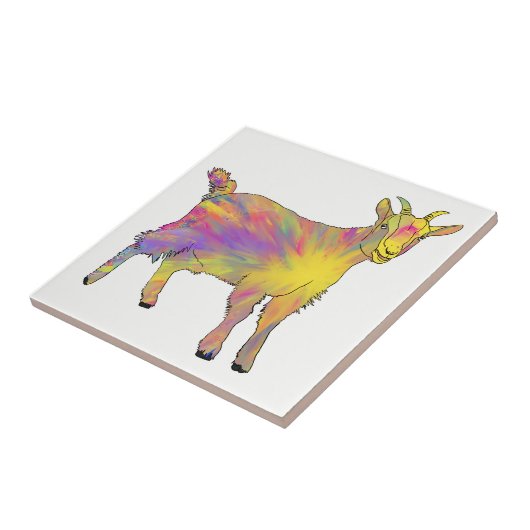 ヤギカラフルの水色 タイル (側面)