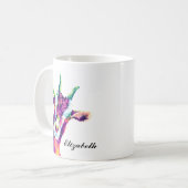 ヤギカラフルアポップ・アートのルコーヒパーソナライズされたーマグ コーヒーマグカップ (正面左)