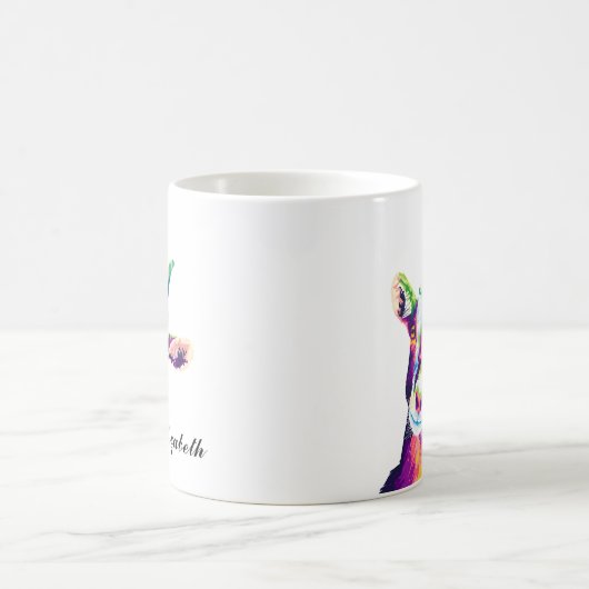 ヤギカラフルアポップ・アートのルコーヒパーソナライズされたーマグ コーヒーマグカップ (中央)