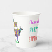 ヤギカラフルスパーソナライズされた誕生日パーティー 紙コップ (右)