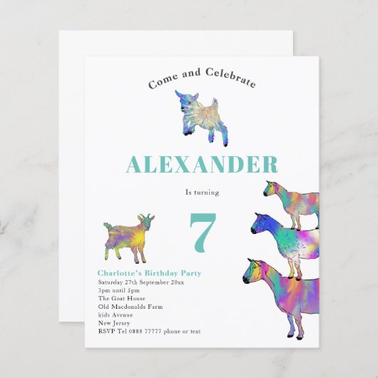 ヤギカラフルス誕生日パーティー (正面/裏面)