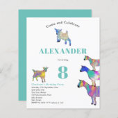 ヤギカラフルツウォーターカラーバースデーパーティー (正面/裏面)