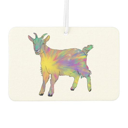 ヤギカラフルフおもしろい・ファームベビーアニマルアートユーモア カーエアーフレッシュナー (裏面)