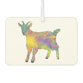 ヤギカラフルフおもしろい・ファームベビーアニマルアートユーモア カーエアーフレッシュナー (正面)