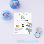 ヤギカラフル誕生日パーティー予算 チラシ (シングル)