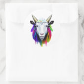 ヤギカラフル頭シール ラウンドシール (バッグ)