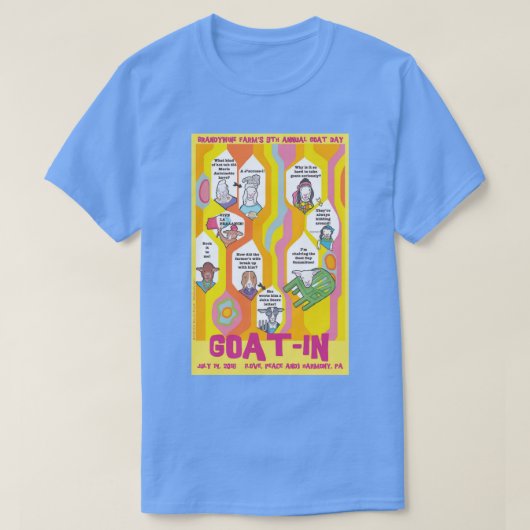 ヤギカロライナの青のTシャツ Tシャツ (デザイン正面)