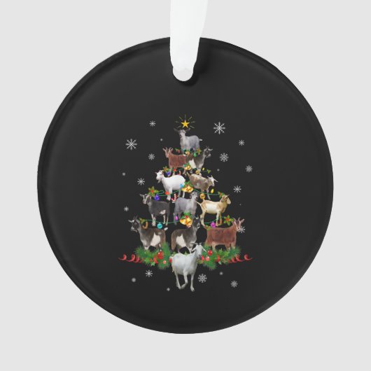 ヤギクリスマスツリー雪山羊クリスマス オーナメント (正面)