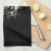 ヤギクリスマスツリー雪山羊クリスマス キッチンタオル (四つ折り)