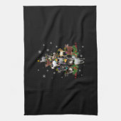 ヤギクリスマスツリー雪山羊クリスマス キッチンタオル (縦)