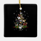 ヤギクリスマスツリー雪山羊クリスマス セラミックオーナメント (正面)