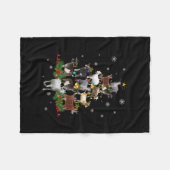 ヤギクリスマスツリー雪山羊クリスマス フリースブランケット (正面(横))