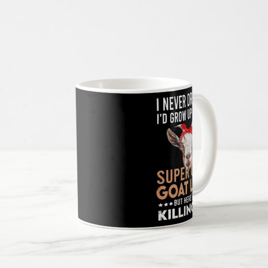 ヤギクールレディーガール農家ヤギおもしろい恋人 コーヒーマグカップ (正面右)
