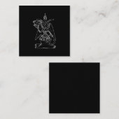 ヤギサタンブラック魔法ルシファーオカルトギフト スクエア名刺 (正面/裏面)