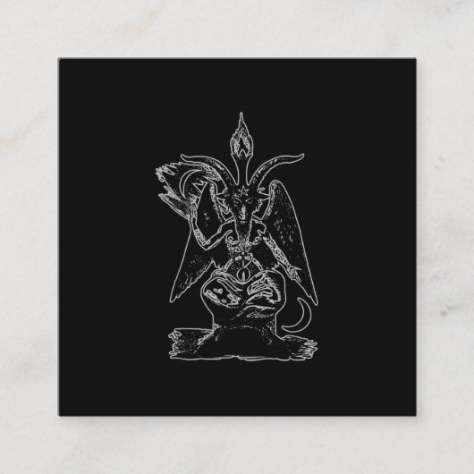 ヤギサタンブラック魔法ルシファーオカルトギフト スクエア名刺 (正面)