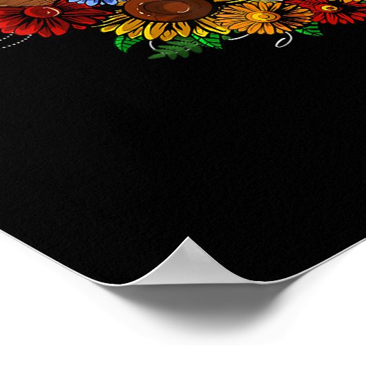 ヤギスカルサイケデリックヒマワリ ポスター (角)