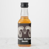 ヤギスカル顔パーソナライズされた、 リキュールボトルラベル (正面)