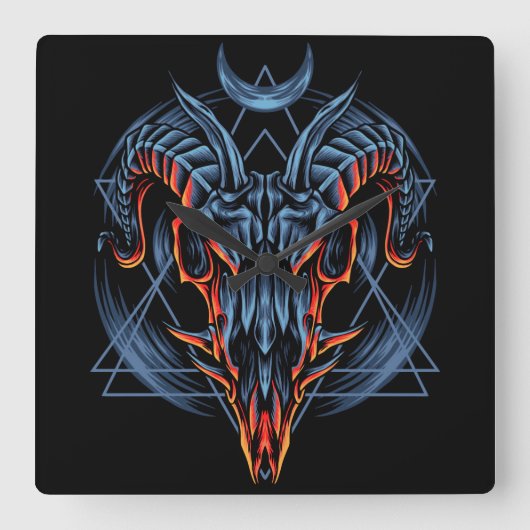 ヤギスカル スクエア壁時計 (正面)