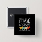 ヤギハロウィーン人間の衣装 缶バッジ (正面&裏面)