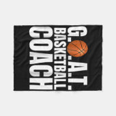 ヤギバスケットボールのコーチの贈り物 フリースブランケット (正面(横))