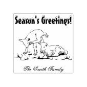 ヤギパーソナライズされたキッドクリスマスホリデーファミリー ラバースタンプ (インプリント)