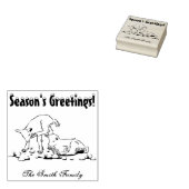 ヤギパーソナライズされたキッドクリスマスホリデーファミリー ラバースタンプ (押印)