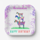 ヤギパーソナライズされたス誕生日パーティー ペーパープレート (正面)