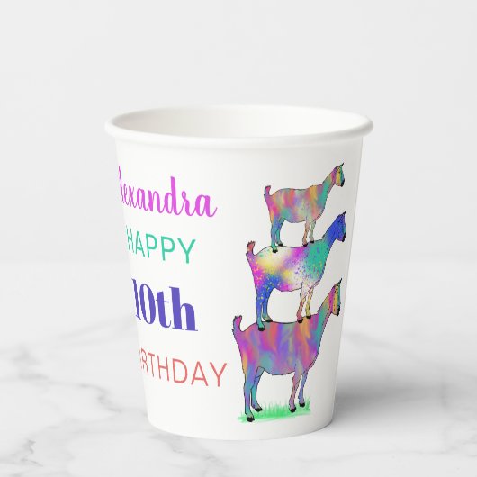 ヤギパーソナライズされたス誕生日パーティー 紙コップ (裏面)