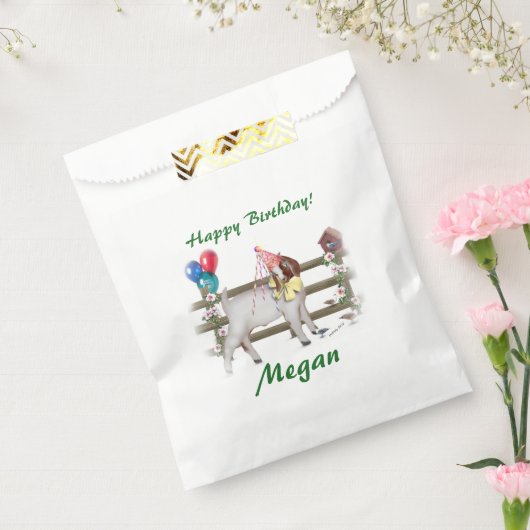 ヤギパーソナライズされた誕生日パーティーテーマバッグ フェイバーバッグ (封をした状態)
