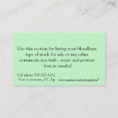 ヤギビジネスはあなた自身の写真及び単語をカード加えます 名刺 (裏面)