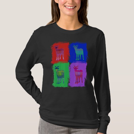 ヤギポップ・アートのヤギ Tシャツ (正面)
