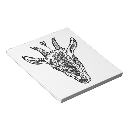 ヤギポートレートとハート ノートパッド (アングル)