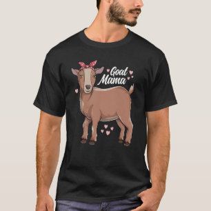 ヤギママかわいい農場動物ヤギ女の子の女性 Tシャツ