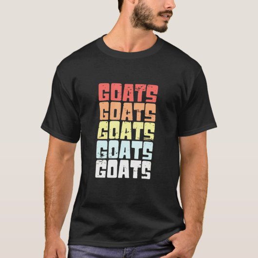 ヤギレトロヴィンテージデザインヤギ動物 Tシャツ (正面)