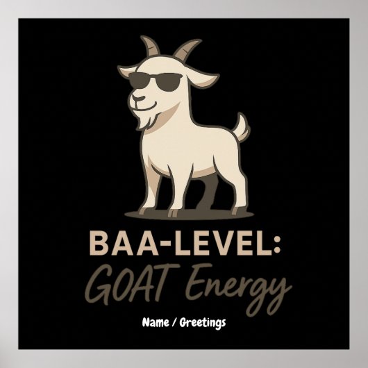 ヤギレベル: GOAT エナジー おもしろ ヤギ パン ポスター (正面)
