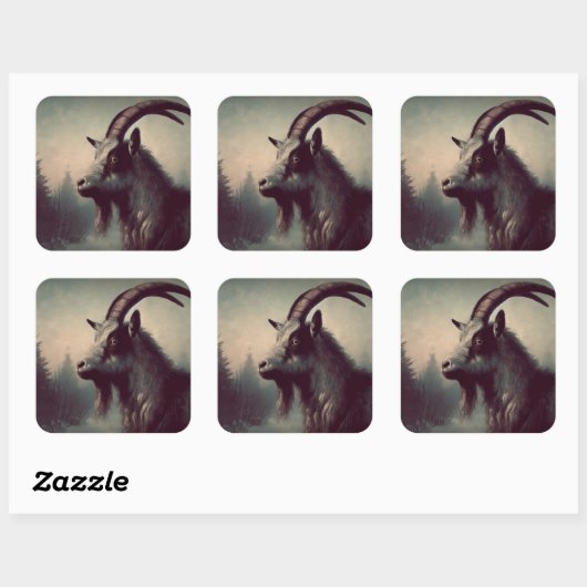 ヤギヴィンテージイラストレーション スクエアシール (シート)