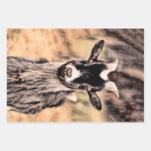 ヤギヴィンテージカントリーファーム動物のデコパージュ ラッピングペーパーシート (正面2)
