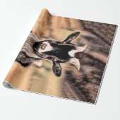 ヤギヴィンテージカントリーファーム動物のデコパージュ ラッピングペーパー (アンロールド)