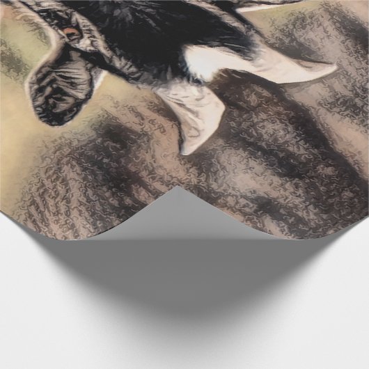 ヤギヴィンテージカントリーファーム動物のデコパージュ ラッピングペーパー (角)