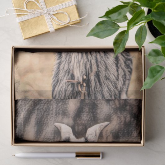 ヤギヴィンテージカントリーファーム動物のデコパージュ 薄葉紙 (ギフト)