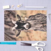 ヤギヴィンテージカントリーファーム動物のデコパージュ 薄葉紙 (クラフト)