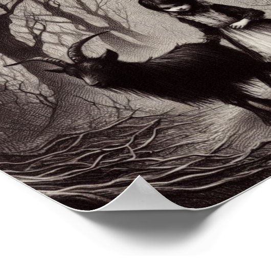 ヤギ不気味ブラックフィリップフォレ幽霊のよく出るスト ポスター (角)