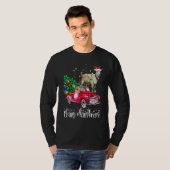 ヤギ乗り赤トラッククリスマスメリークリスマス Tシャツ (正面フル)